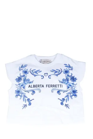 Alberta Ferretti Kids Logo Print Crewneck T-Shirt