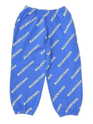 Balenciaga Kids Allover Logo Print Sweatpants