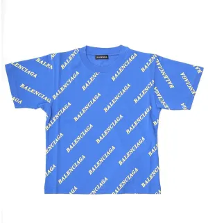 Balenciaga Kids Allover Logo Printed T-Shirt
