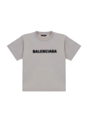 Balenciaga Kids Blurred Logo Printed T-Shirt