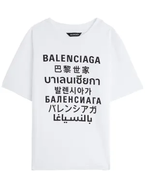 Balenciaga Kids Languages Print T-Shirt