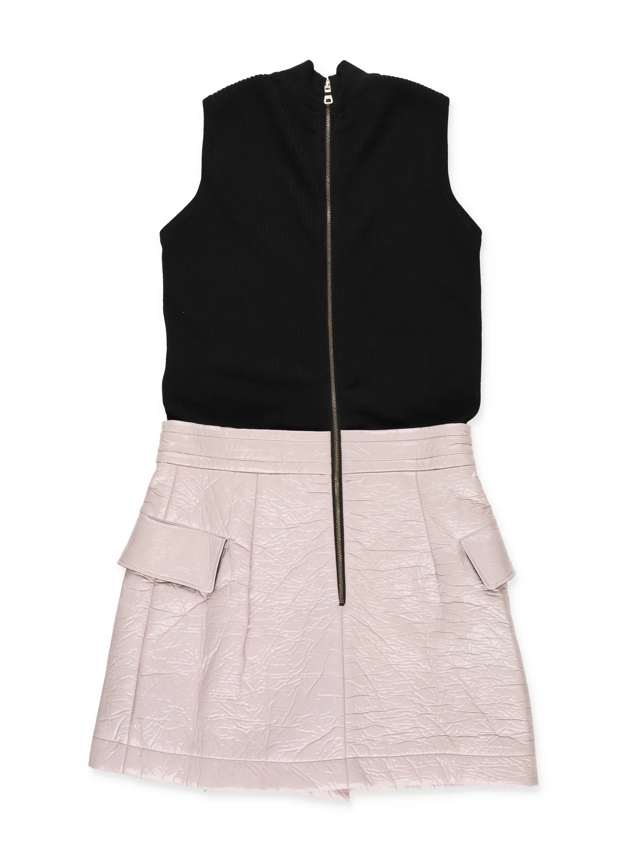 Balmain Kids B Buckle Two-Tone Dress