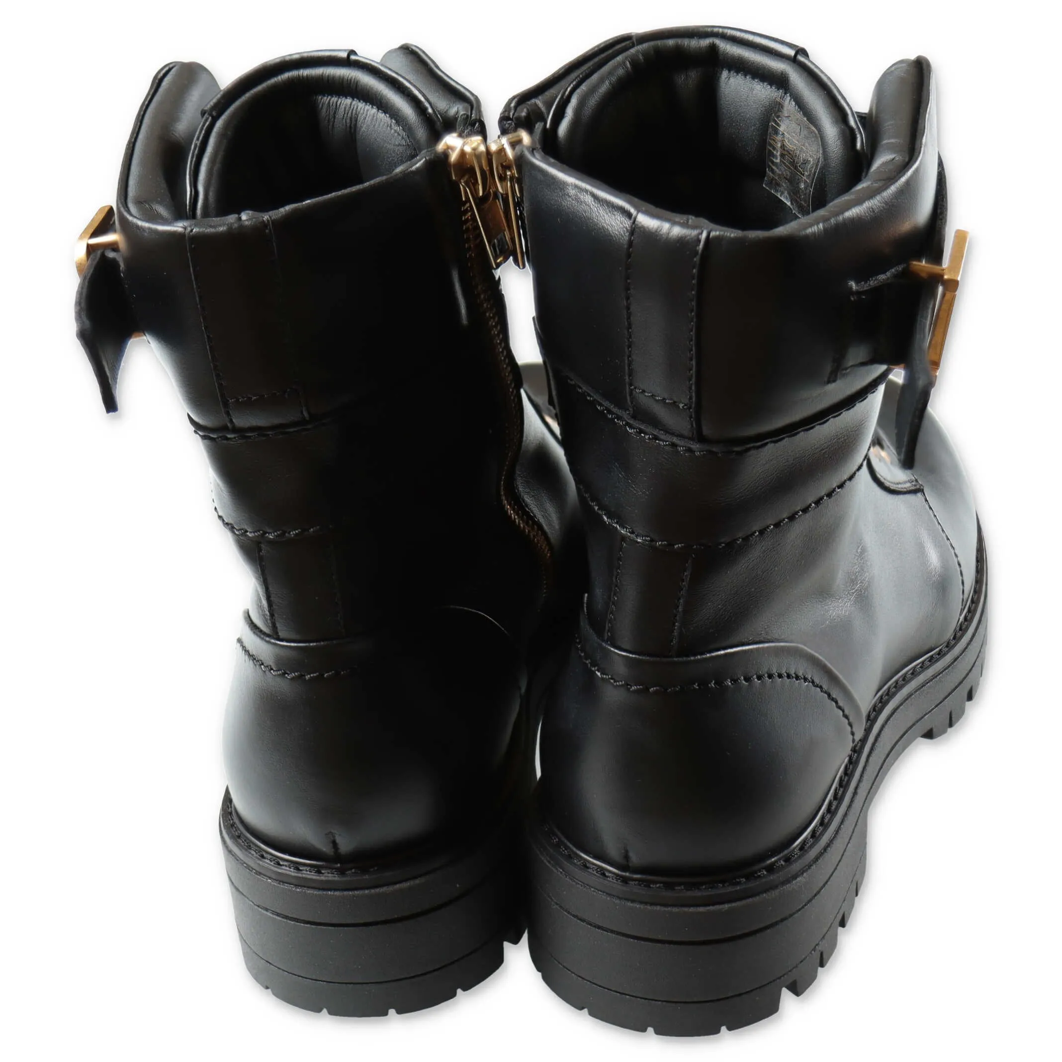 Balmain Kids B Buckled Lace-Up Boots