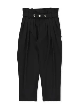 Balmain Kids Button Detail Belted Pants