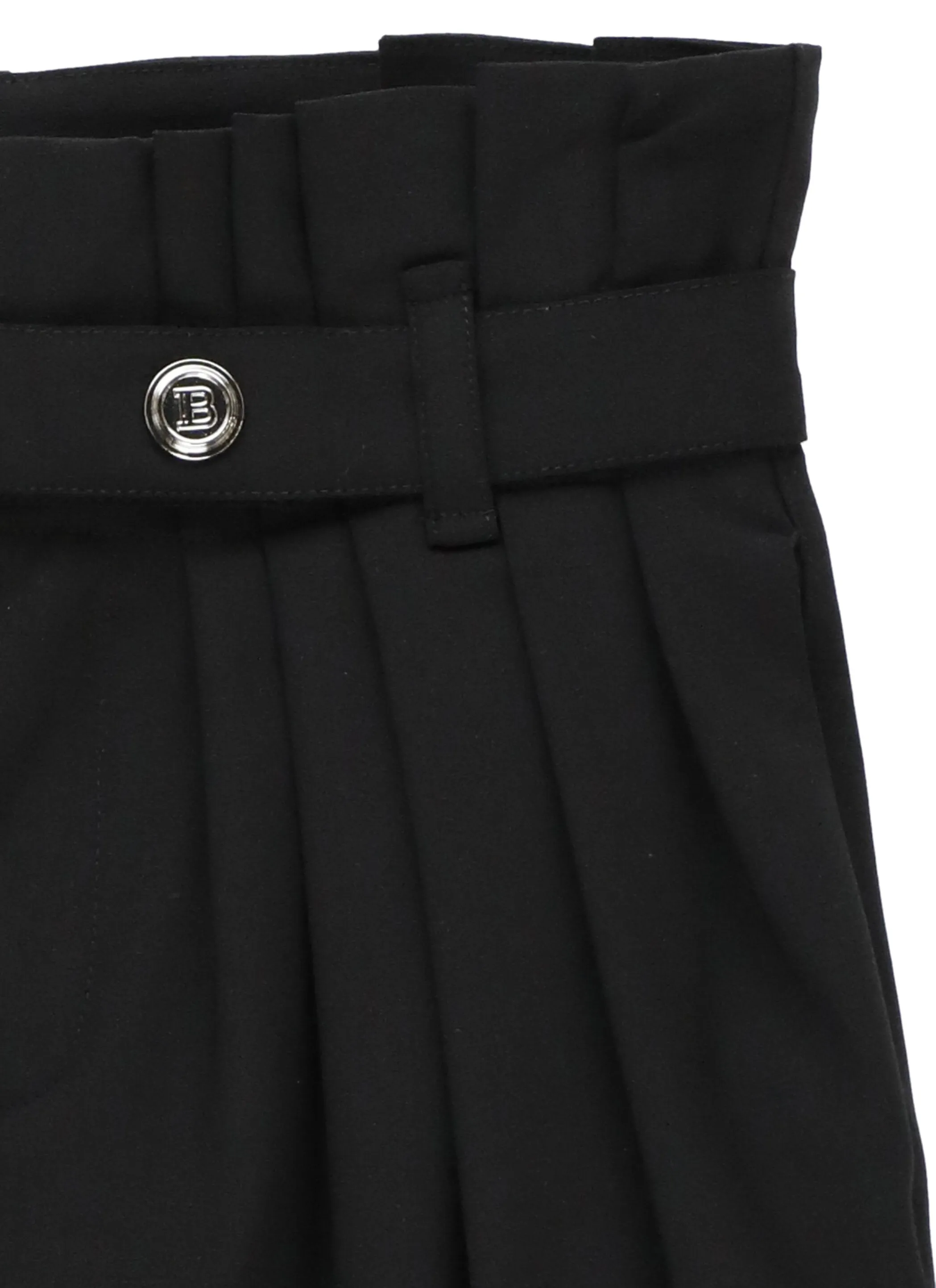 Balmain Kids Button Detail Belted Pants