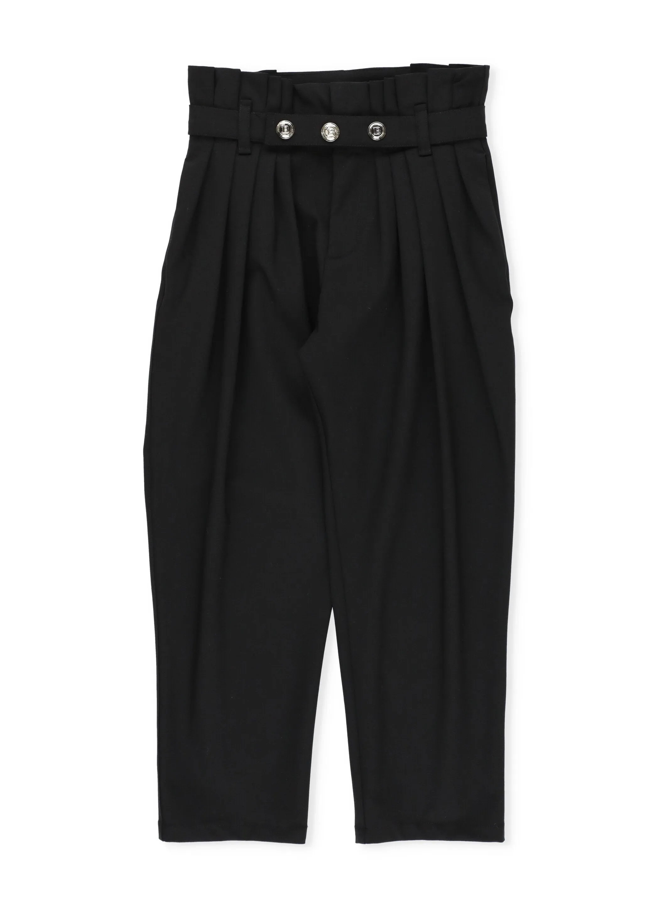 Balmain Kids Button Detail Belted Pants