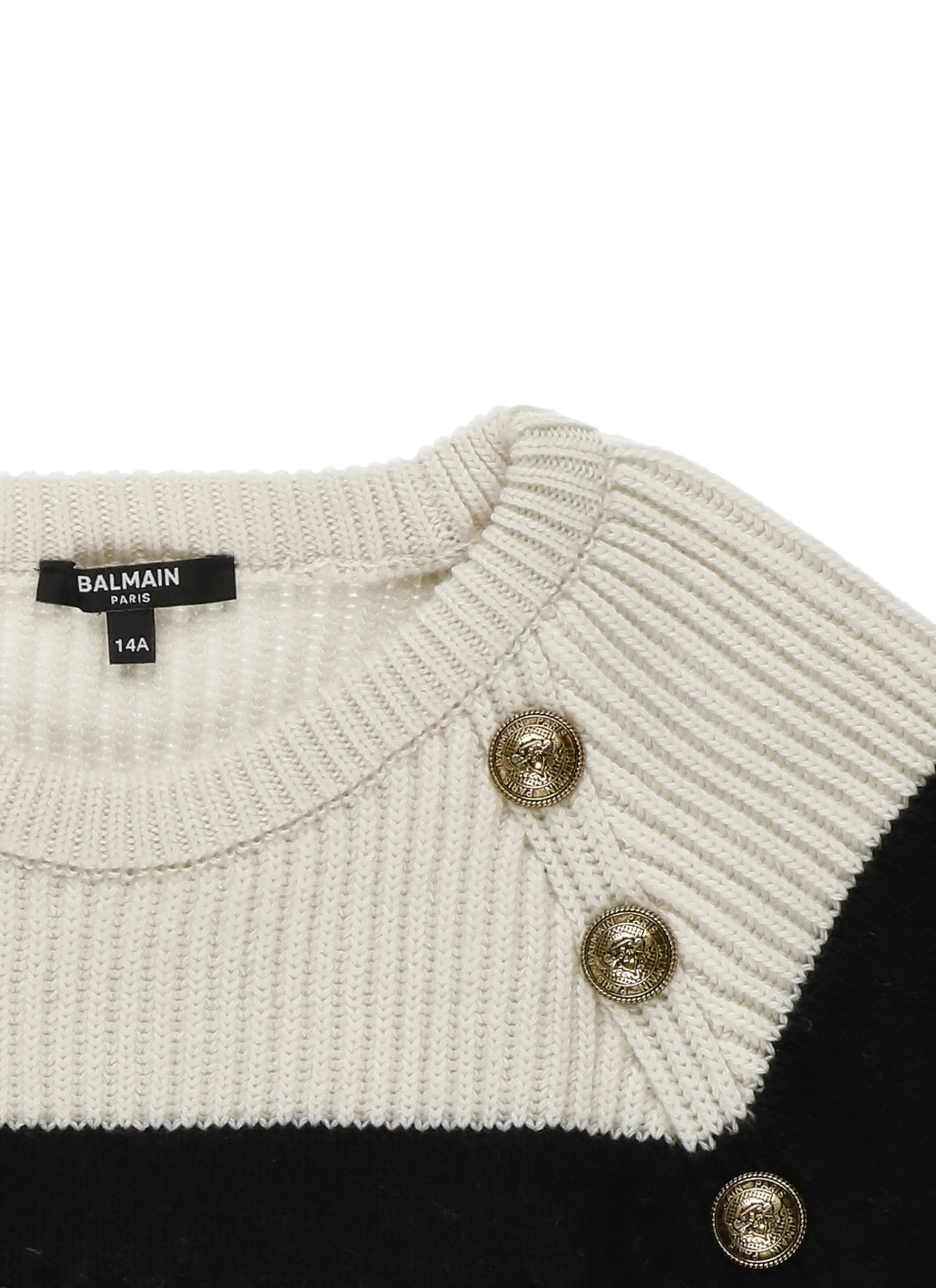 Balmain Kids Buttoned Rib-Knit Jumper