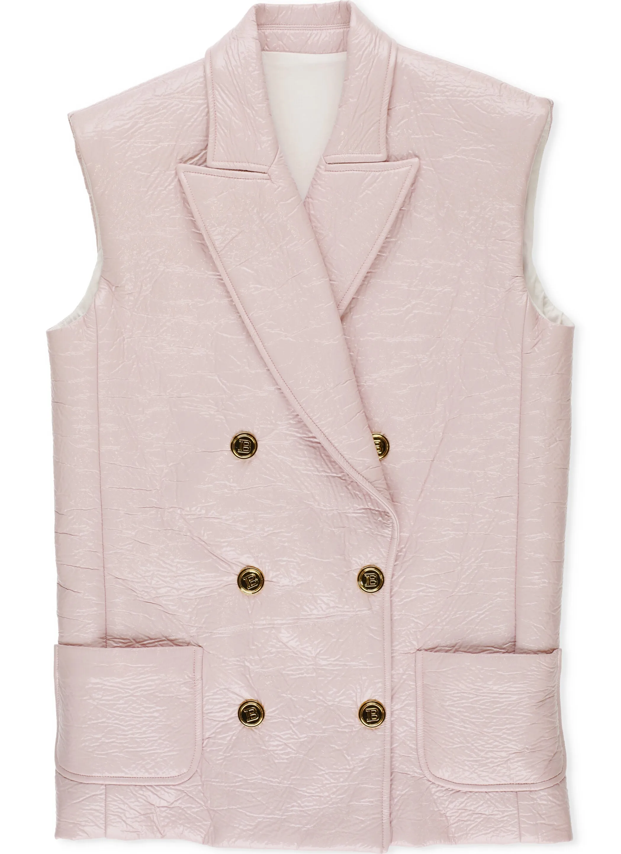 Balmain Kids Crinkled Effect Double-Breasted Vest