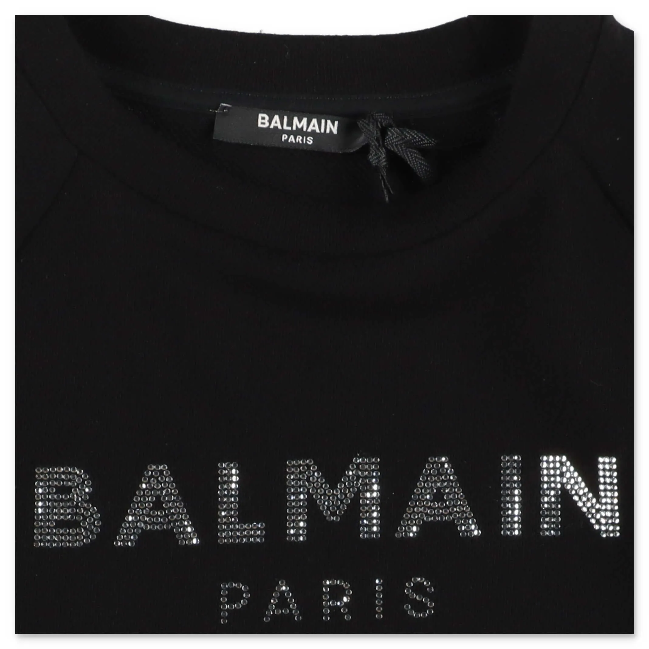 Balmain Kids Crystal Embellished Logo Sweatshirt