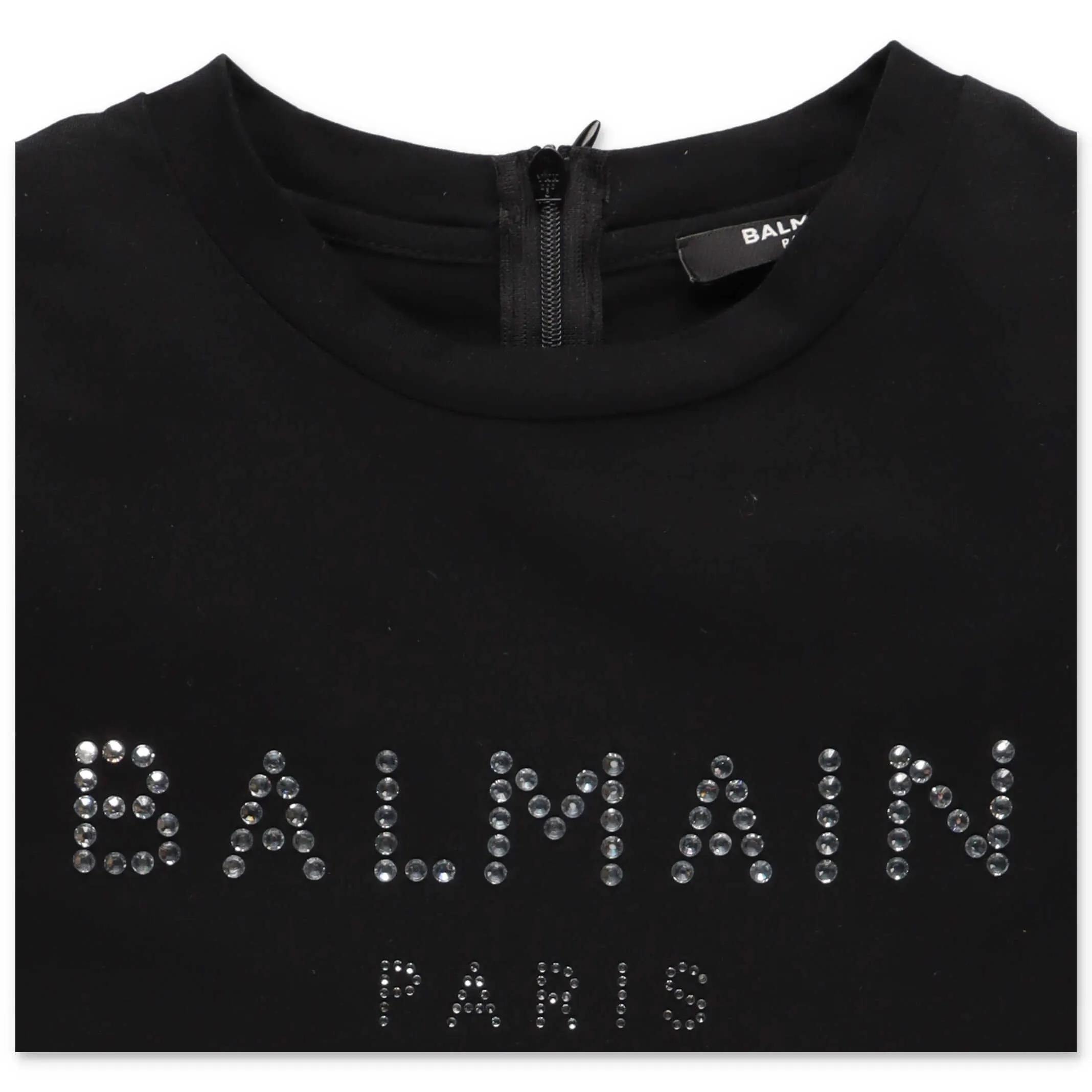 Balmain Kids Crystal Embellished Logo T-Shirt Dress