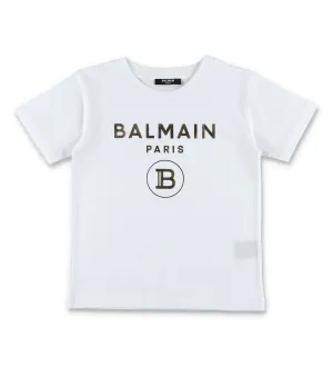 Balmain Kids Logo Detailed Crewneck T-Shirt