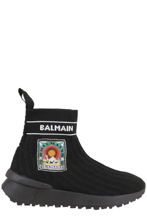 Balmain Kids Logo Detailed Sock Trainers