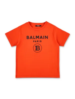 Balmain Kids Logo Embossed Crewneck T-Shirt