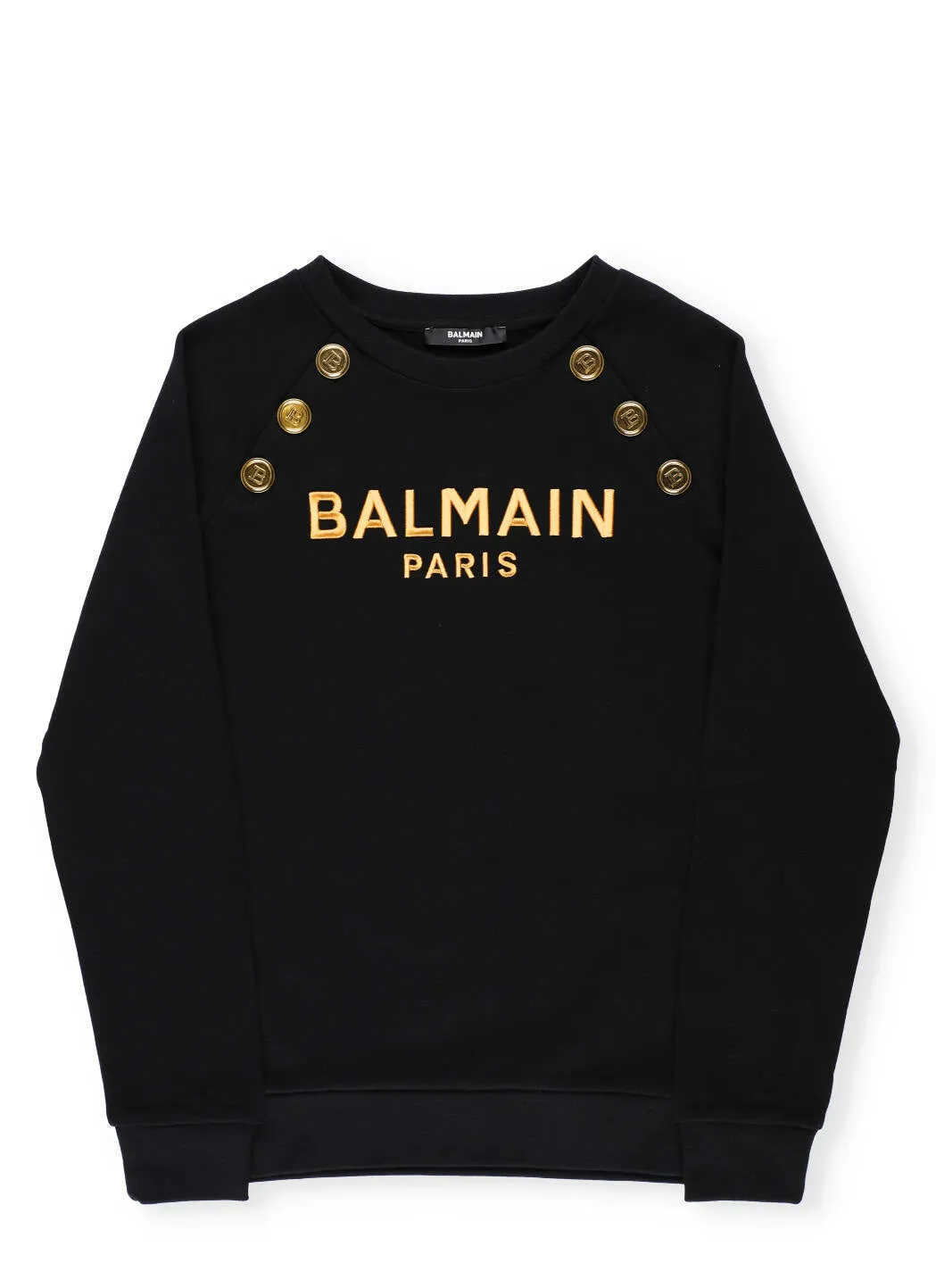 Balmain Kids Logo Embroidered Button Detail Sweatshirt