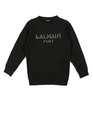 Balmain Kids Logo Embroidered Sweatshirt
