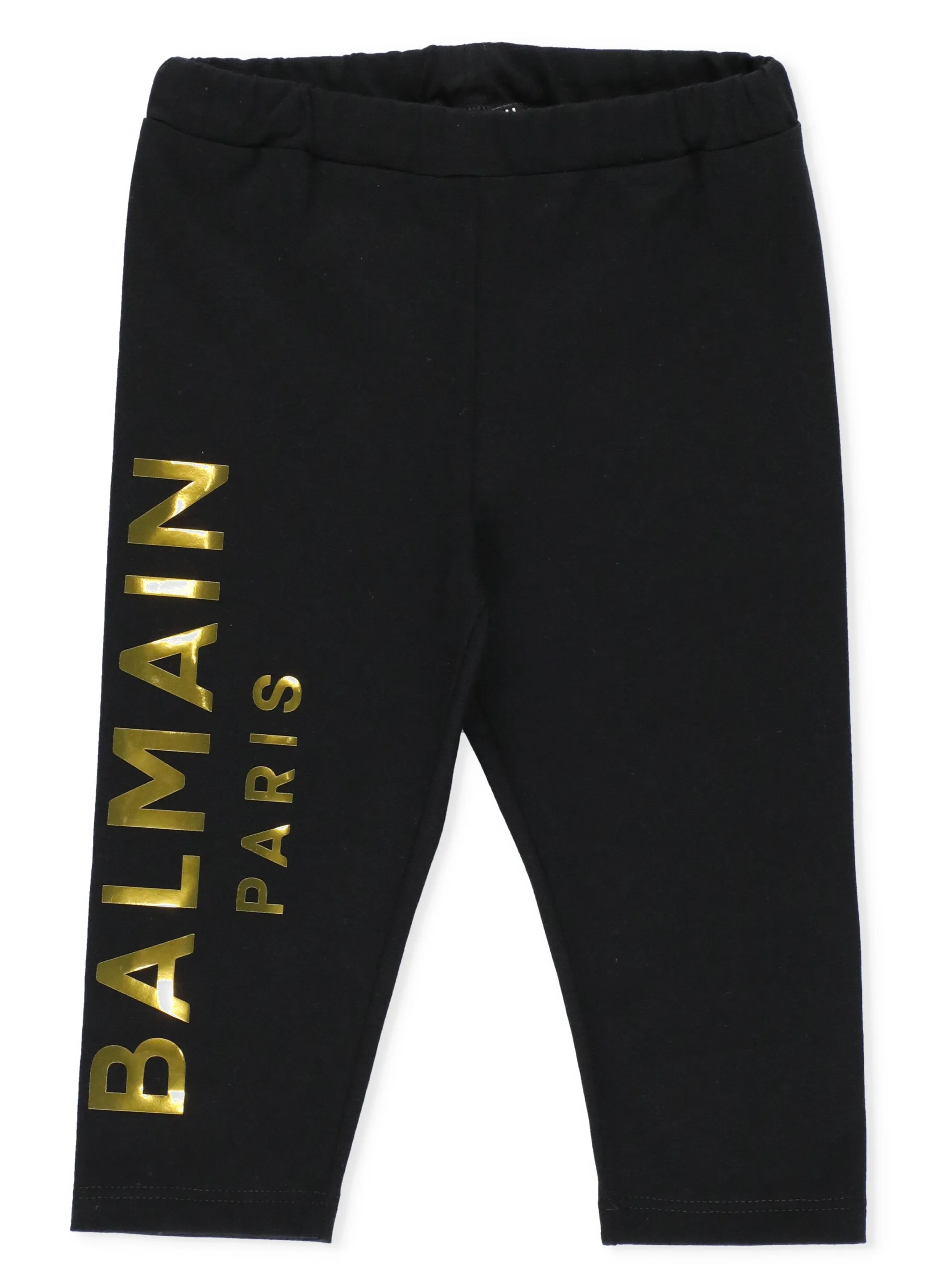 Balmain Kids Logo Metallic Print Leggings