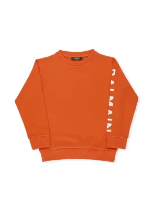 Balmain Kids Logo Print Crewneck Sweatshirt