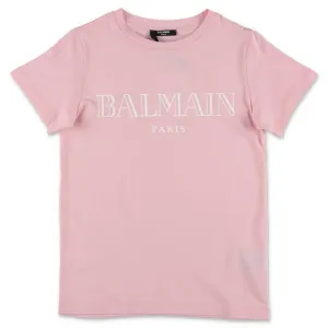 Balmain Kids Logo Print Crewneck T-Shirt