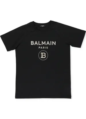 Balmain Kids Logo Print Crewneck T-Shirt