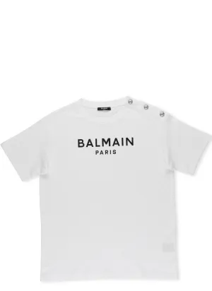 Balmain Kids Logo Print Crewneck T-Shirt