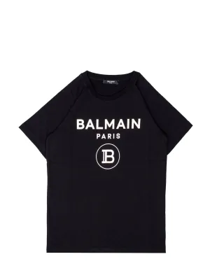 Balmain Kids Logo Print Crewneck T-Shirt