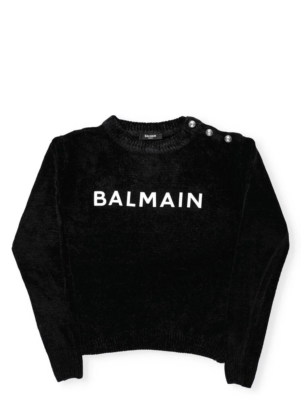 Balmain Kids Logo Printed Button Detail Sweater