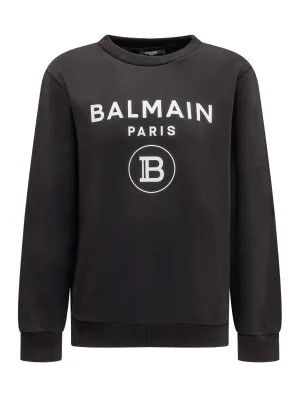 Balmain Kids Logo Printed Crewneck Sweatshirt
