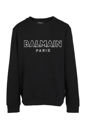 Balmain Kids Logo Printed Crewneck Sweatshirt
