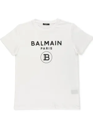 Balmain Kids Logo Printed Crewneck T-Shirt