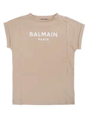 Balmain Kids Logo Printed Crewneck T-Shirt