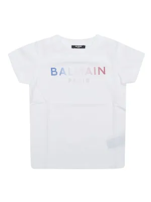 Balmain Kids Logo Printed Crewneck T-Shirt