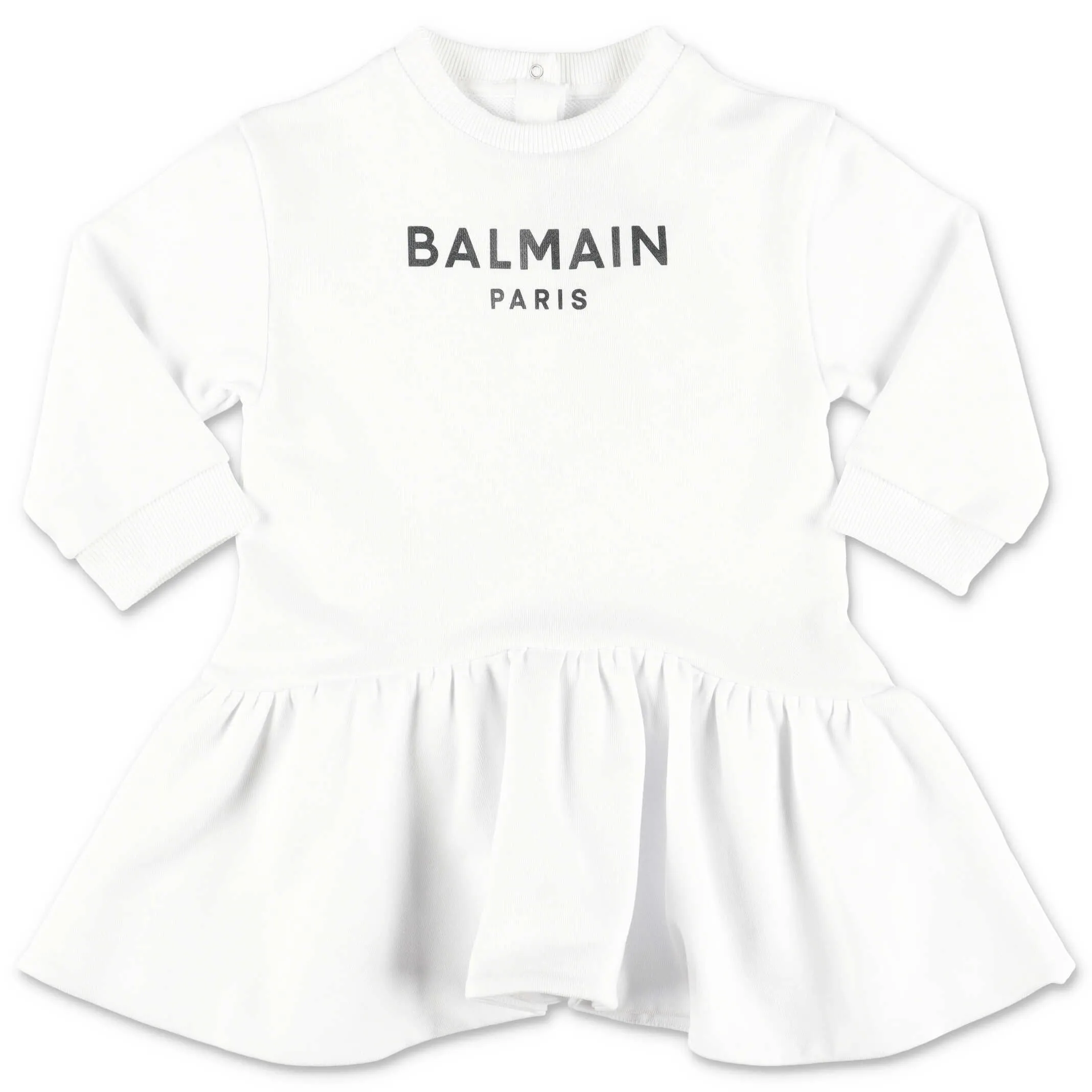 Balmain Kids Logo Printed Flared Sweatshirt Dress