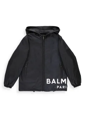 Balmain Kids Logo Printed Hooded Jacket