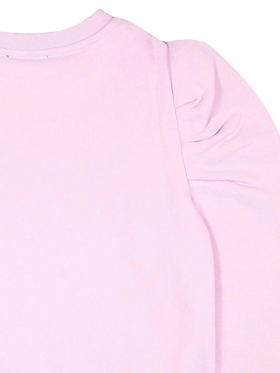 Balmain Kids Logo Printed Puff Sleeve Sweatshirt