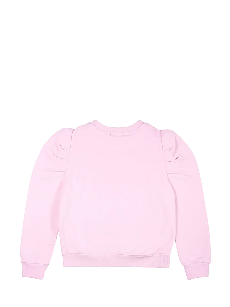 Balmain Kids Logo Printed Puff Sleeve Sweatshirt