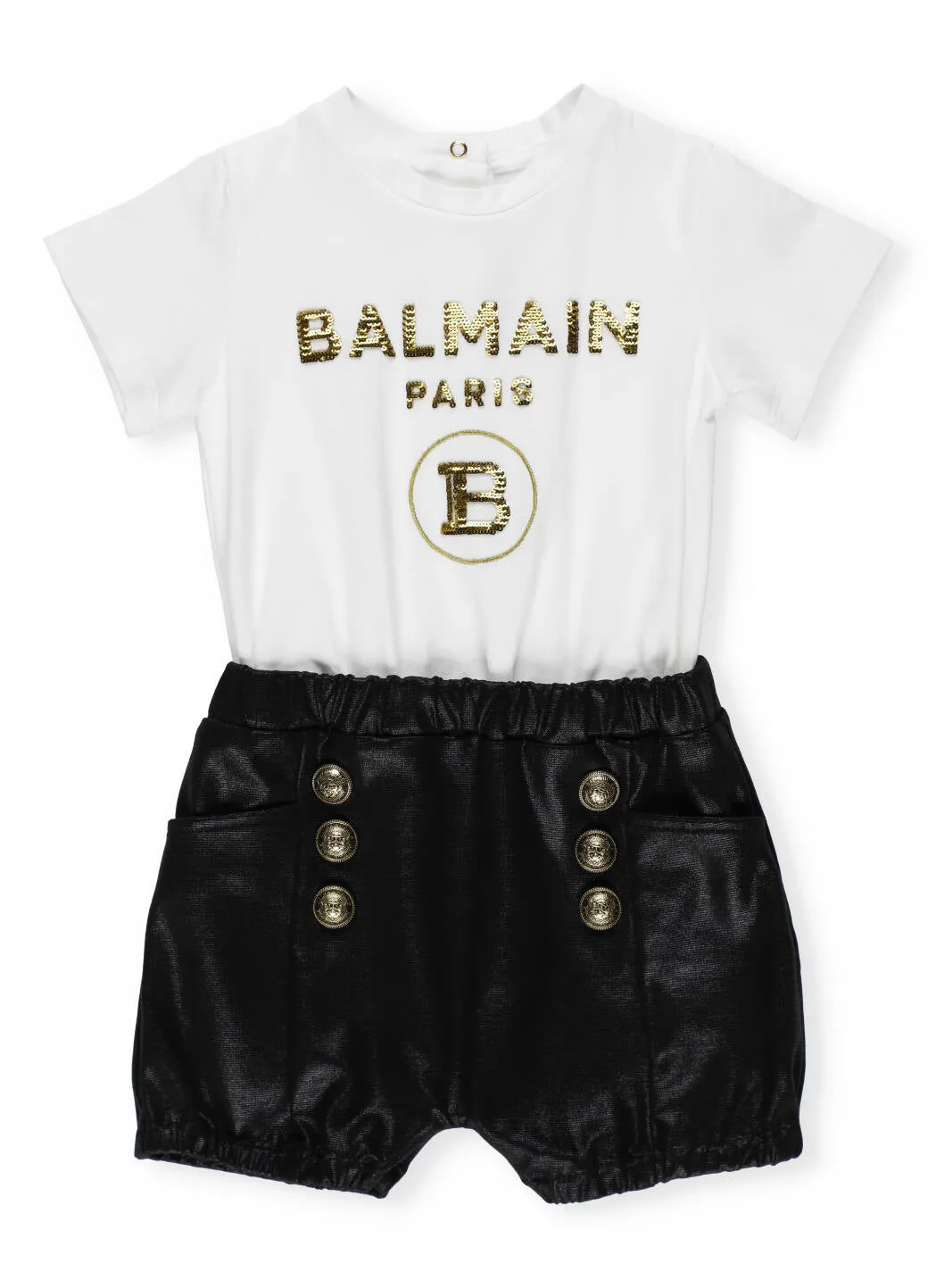 Balmain Kids Logo Printed Romper