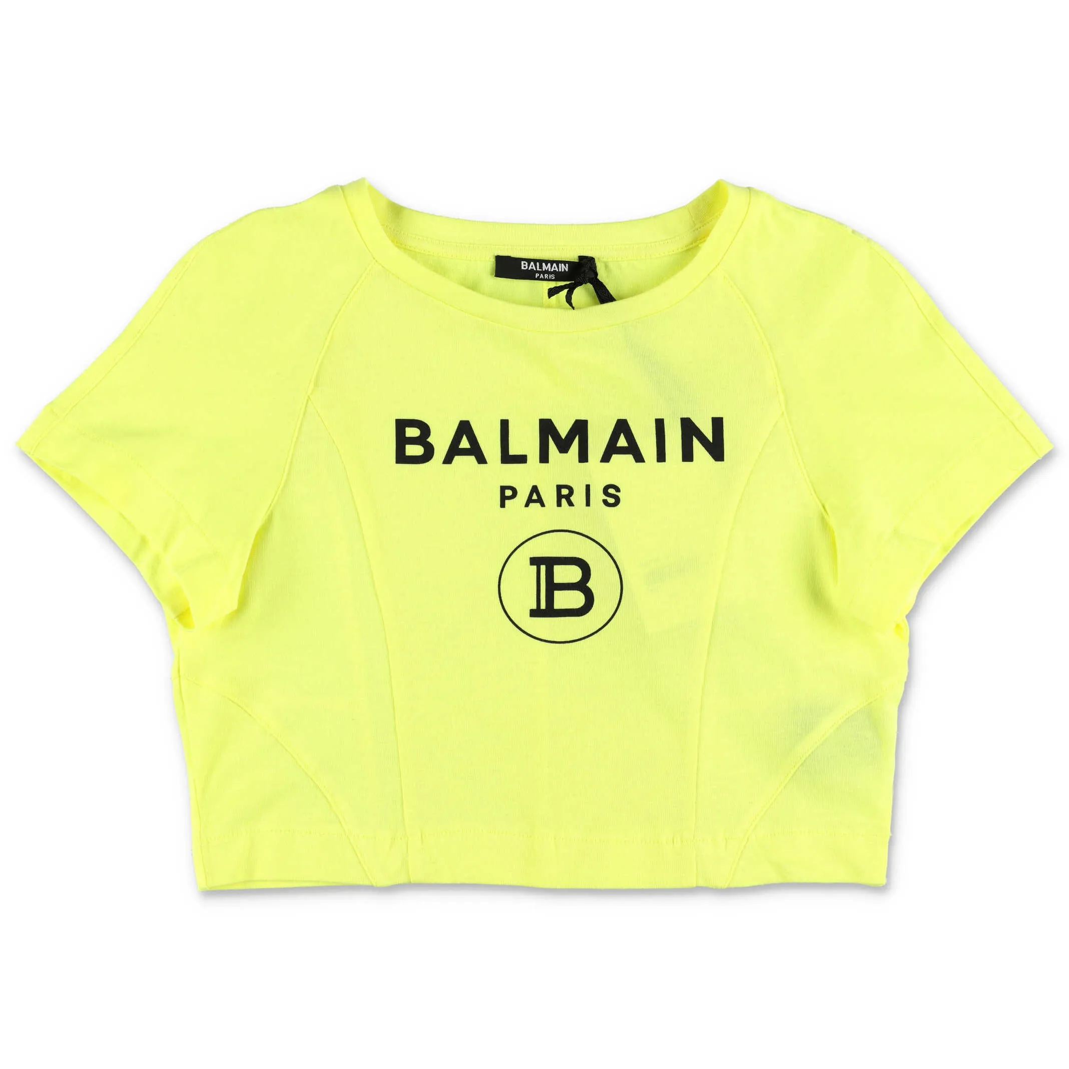 Balmain Kids Logo Printed Short-Sleeved Cropped T-Shirt