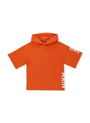 Balmain Kids Logo Printed Short-Sleeved Hoodie