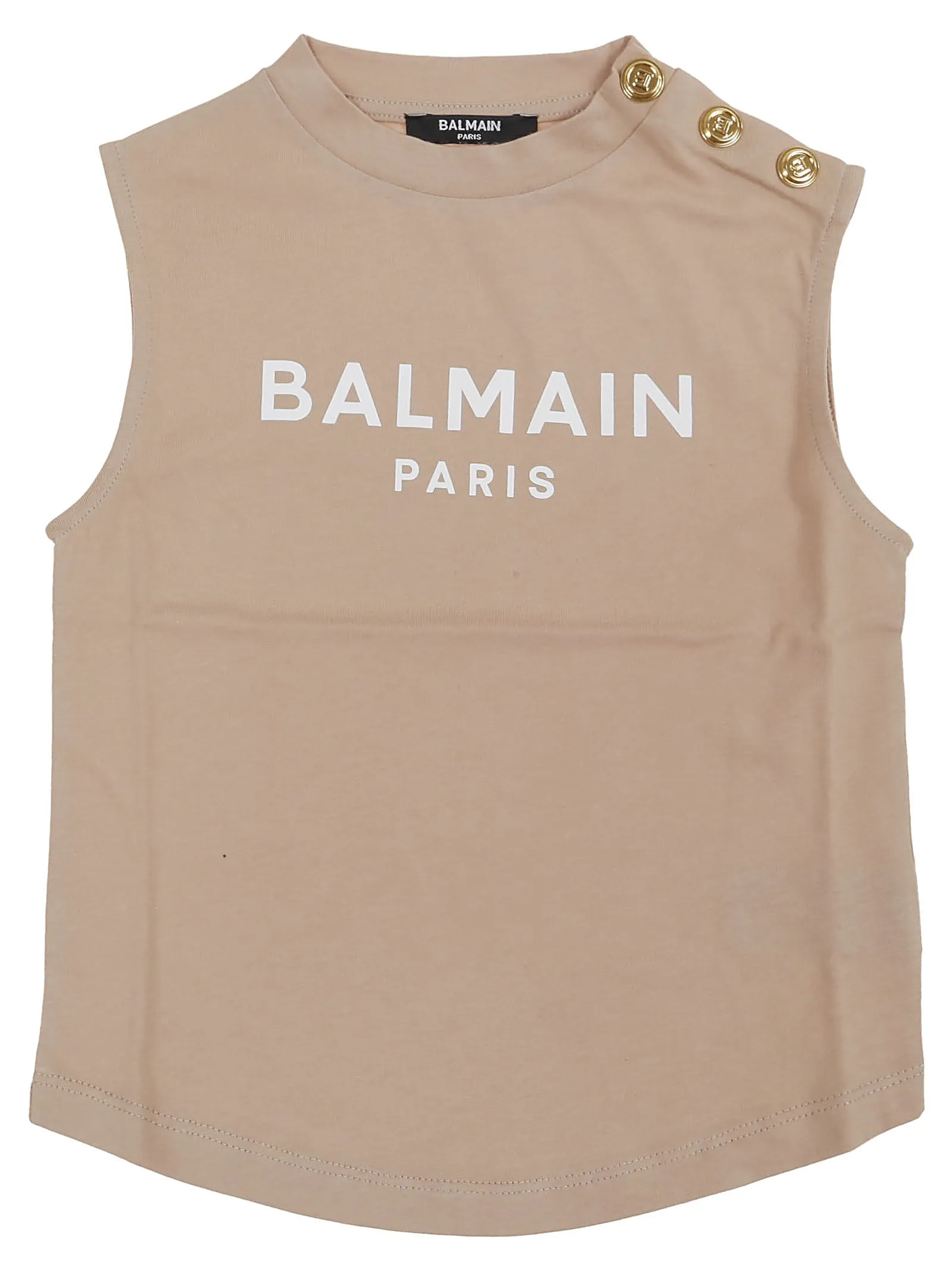 Balmain Kids Logo Printed Sleeveless Top