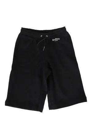 Balmain Kids Logo Printed Straight Leg Track Shorts