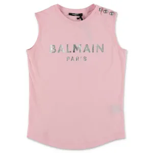 Balmain Kids Logo Printed Tank Top