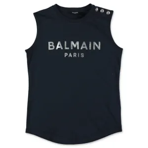 Balmain Kids Logo Printed Tank Top