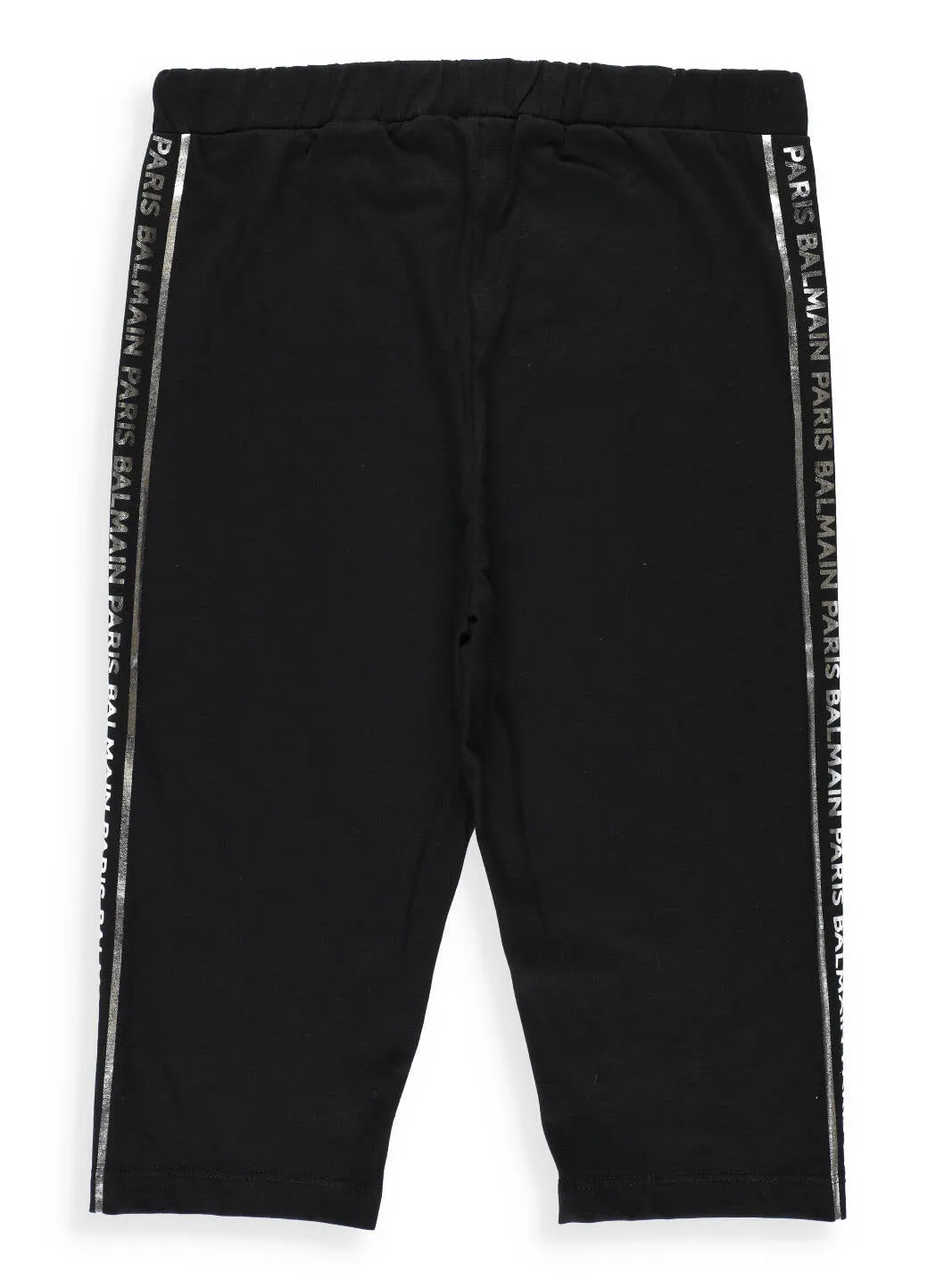 Balmain Kids Logo Side Stripe Cropped Leggings