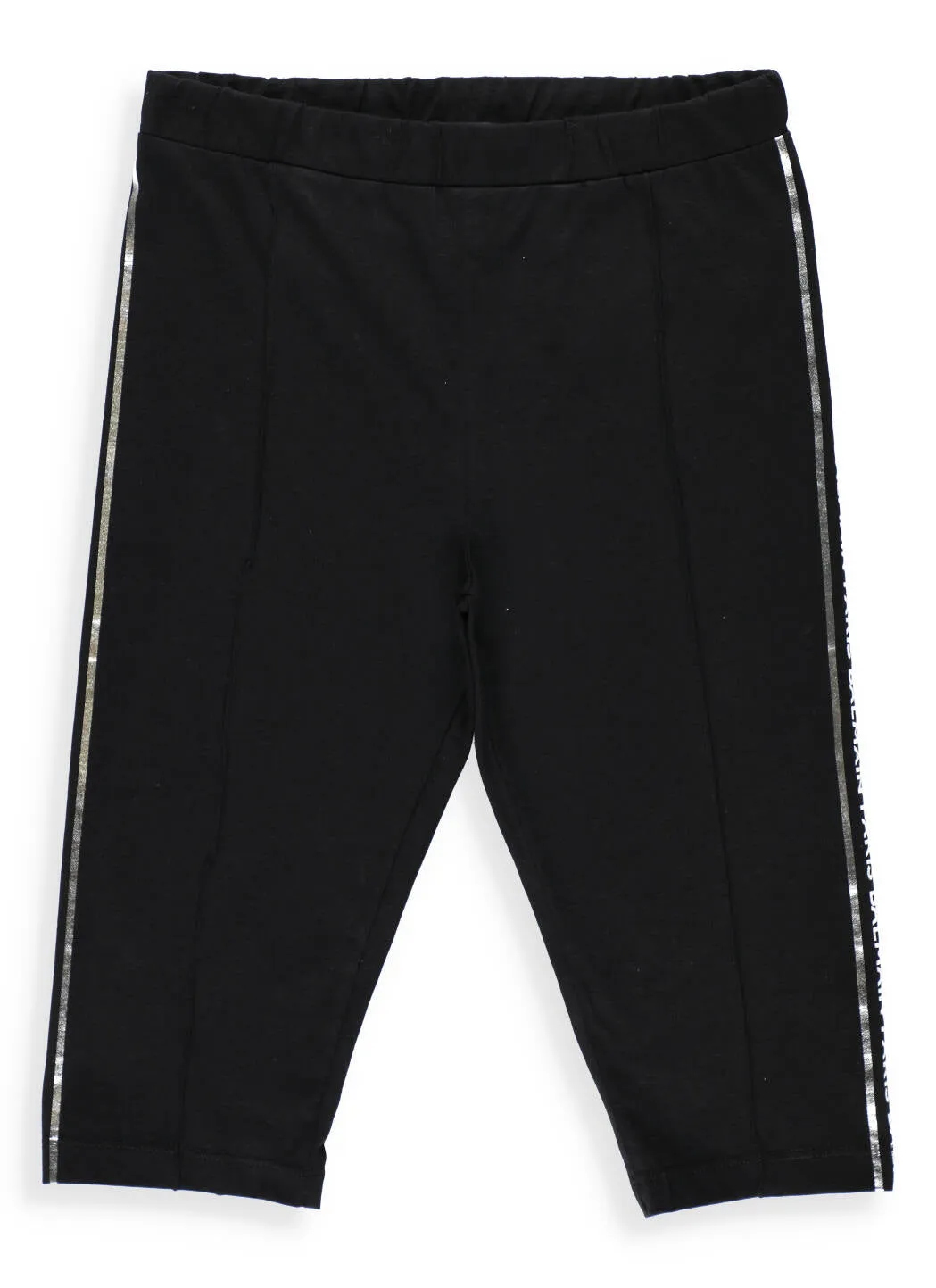Balmain Kids Logo Side Stripe Cropped Leggings