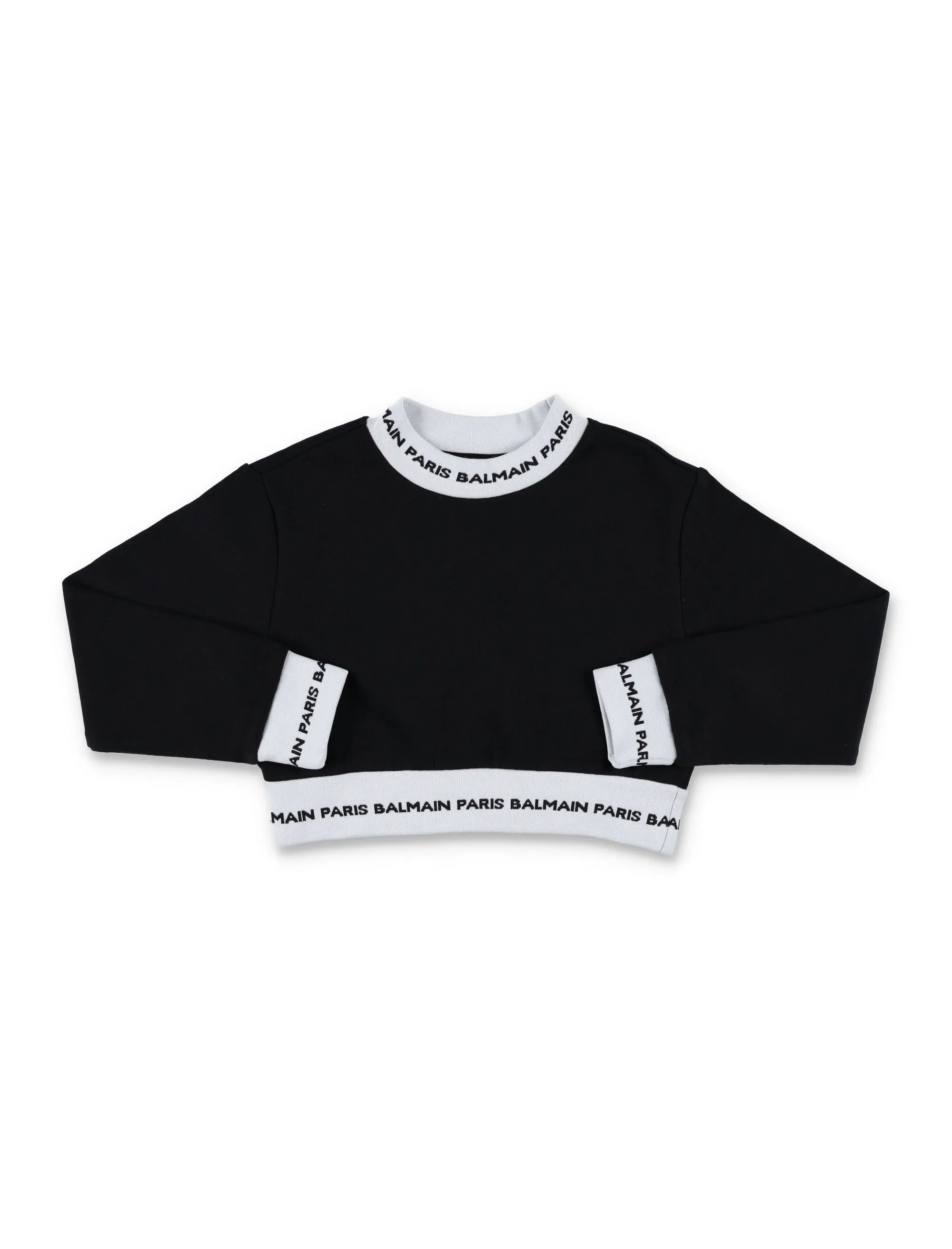 Balmain Kids Logo Tape Crewneck Sweatshirt