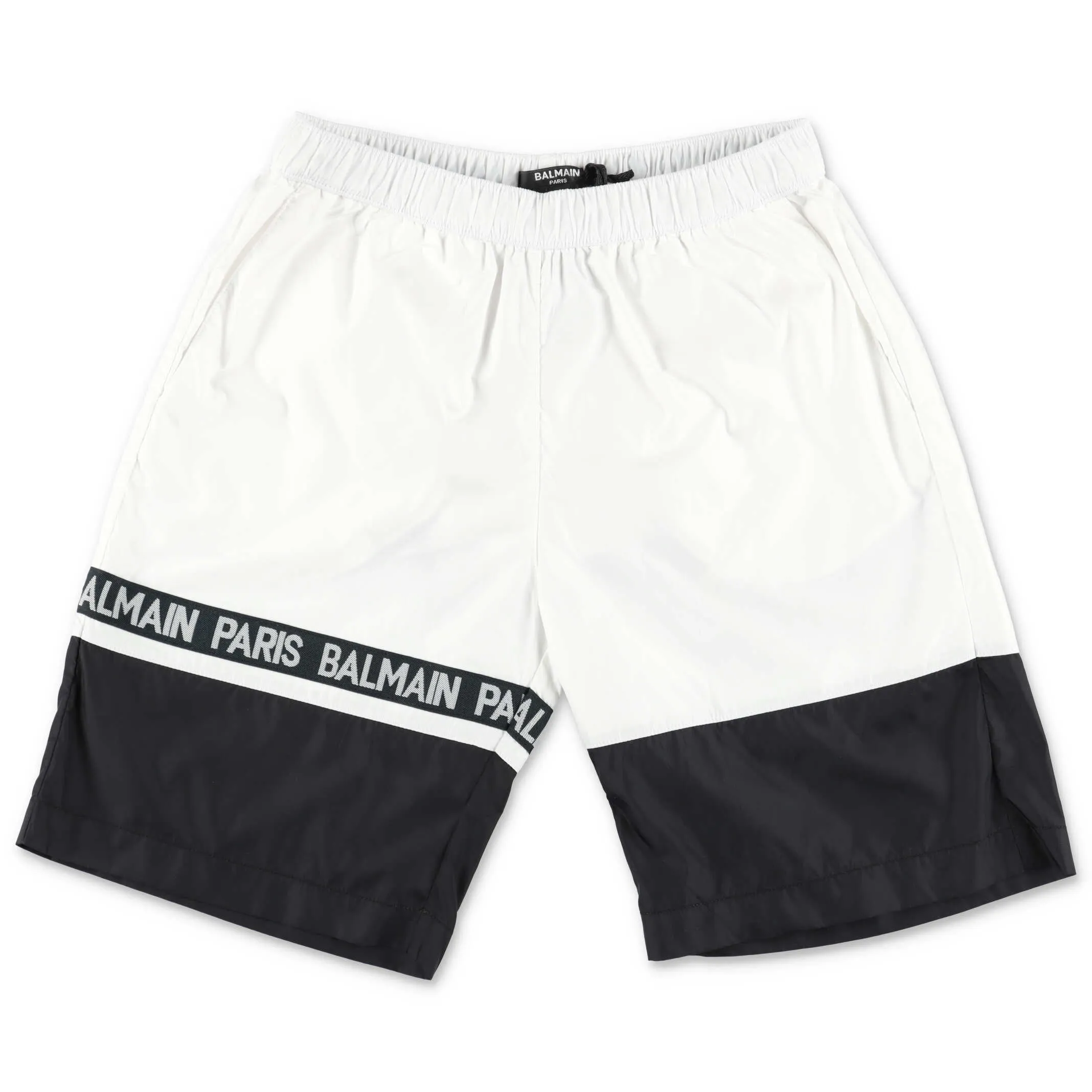 Balmain Kids Logo Tape Two-Tone Swim Shorts