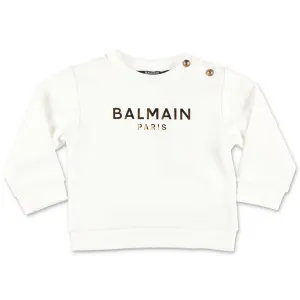 Balmain Kids Metallic Logo Printed Sweatshirt
