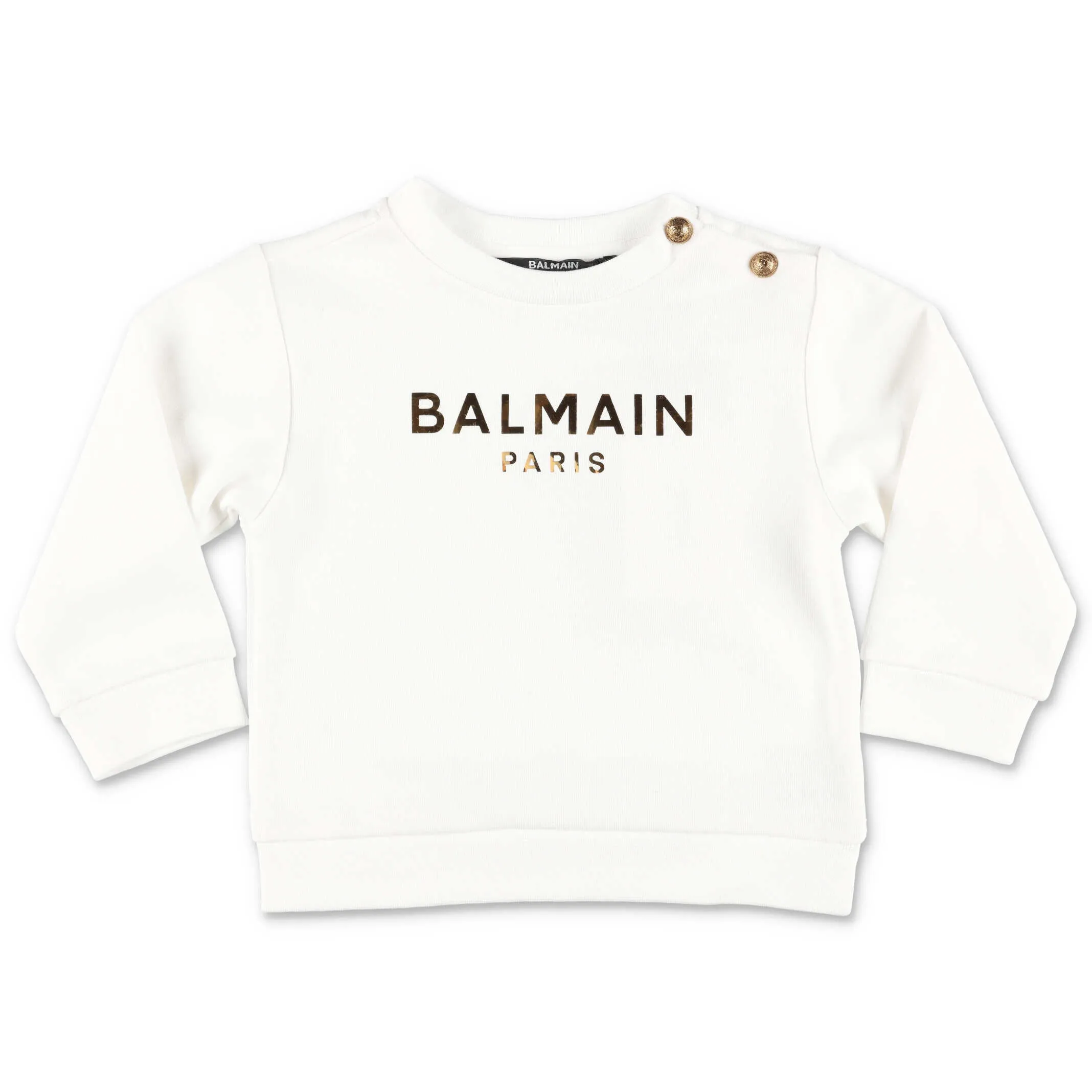 Balmain Kids Metallic Logo Printed Sweatshirt