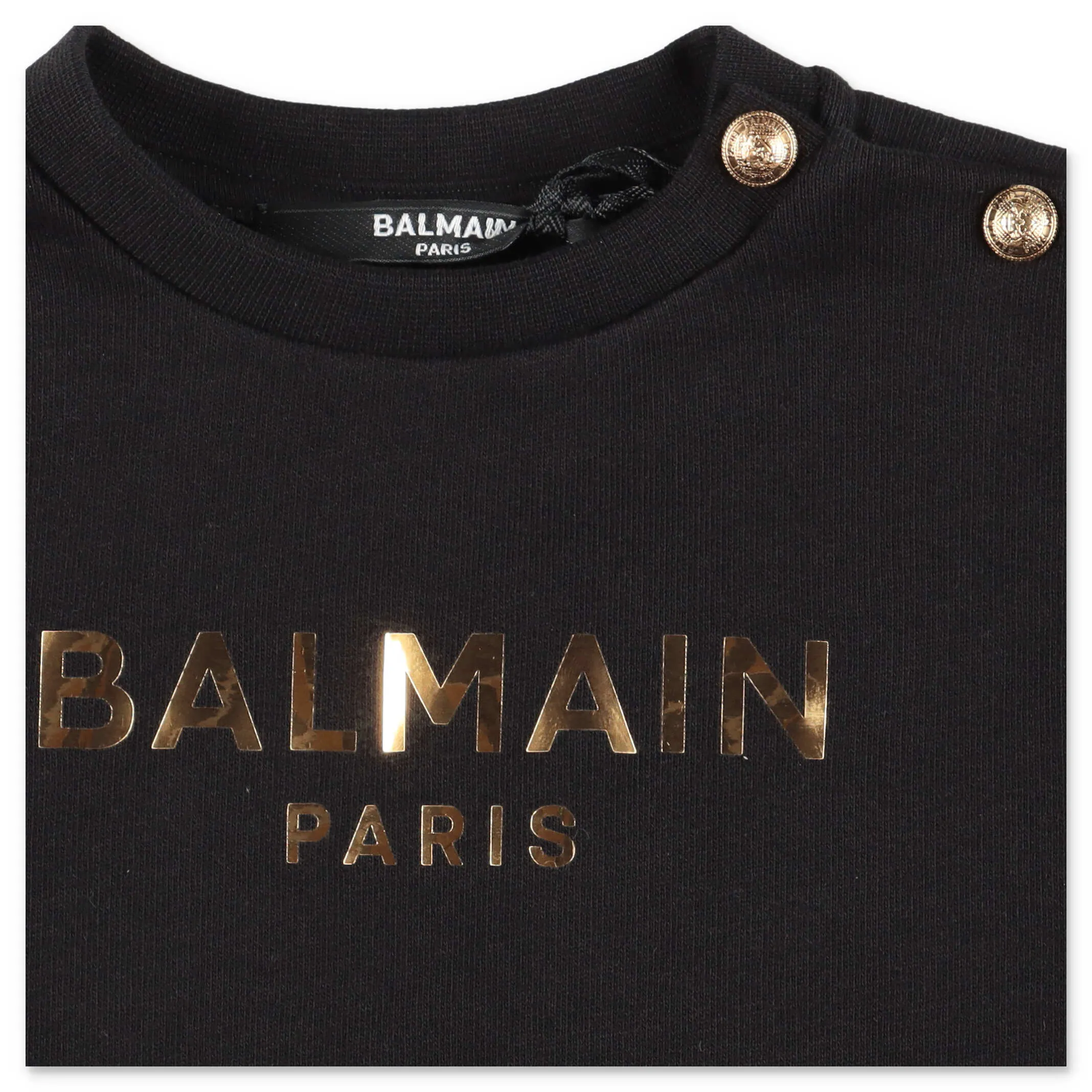 Balmain Kids Metallic Logo Printed Sweatshirt