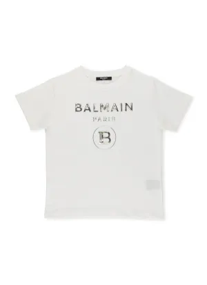 Balmain Kids Raised Logo T-Shirt